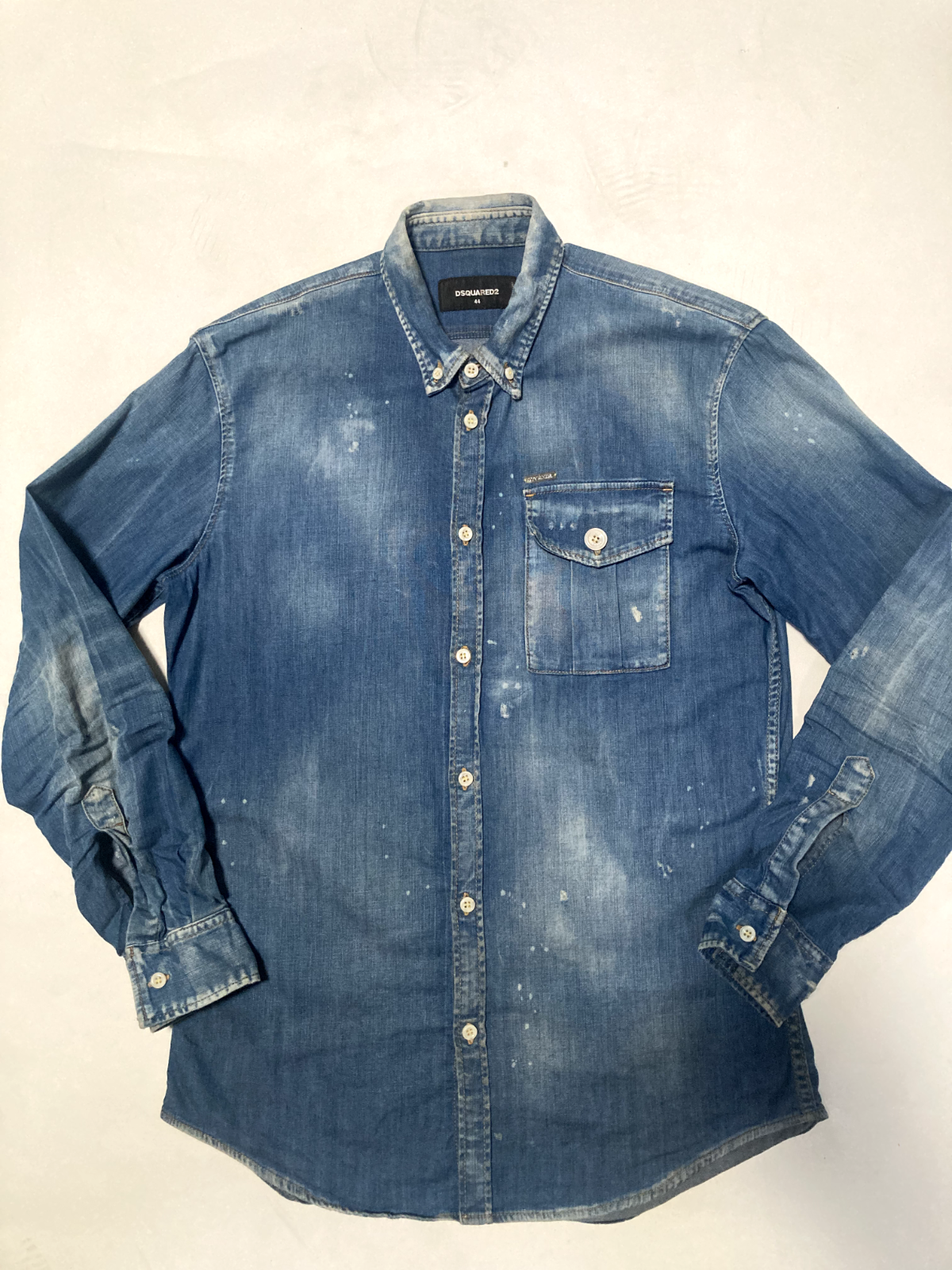 Camicia molto bella_Camicia denim bottoni tasca lavaggio medio primavera 2020 Dsquared2 44_S