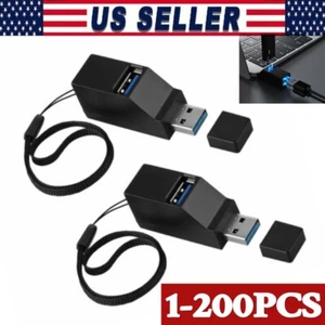 3 Port USB 3.0 Hub Portable haute vitesse Splitter Box pour PC Carnet de notes Ordinateur portable