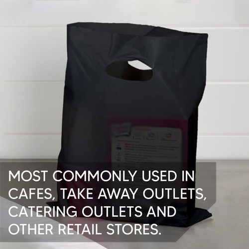 Colorful Plastic Patch Handle Carrier Bags for Shopping & Cloths 15 x 18 x 3 in - Picture 37 of 37
