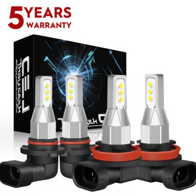 For Honda Insight 2010-2014 LED Combo Light Headlights High+Low Beam Bulbs 6000K