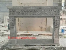 BEAUTIFUL CARVED ITALIAN MARBLE FIREPLACE MANTEL - JX428
