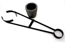 26 Inch Sturdy Foundry Flask Tong With #3 Graphite Crucible