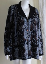 New Exclusively Misook Sz 2x Art-to-wear Fab Chic Animal Print Acrylic Jacket