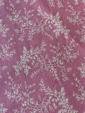 vtg fabric cotton deep rose sprig P B textiles 13 yds bolt 45"w