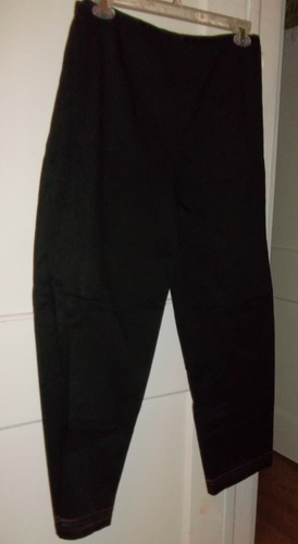 Pantalon créateur femme French Laundry XL noir coton/élasthanne ourlet brodé neuf avec étiquette - Photo 3/3