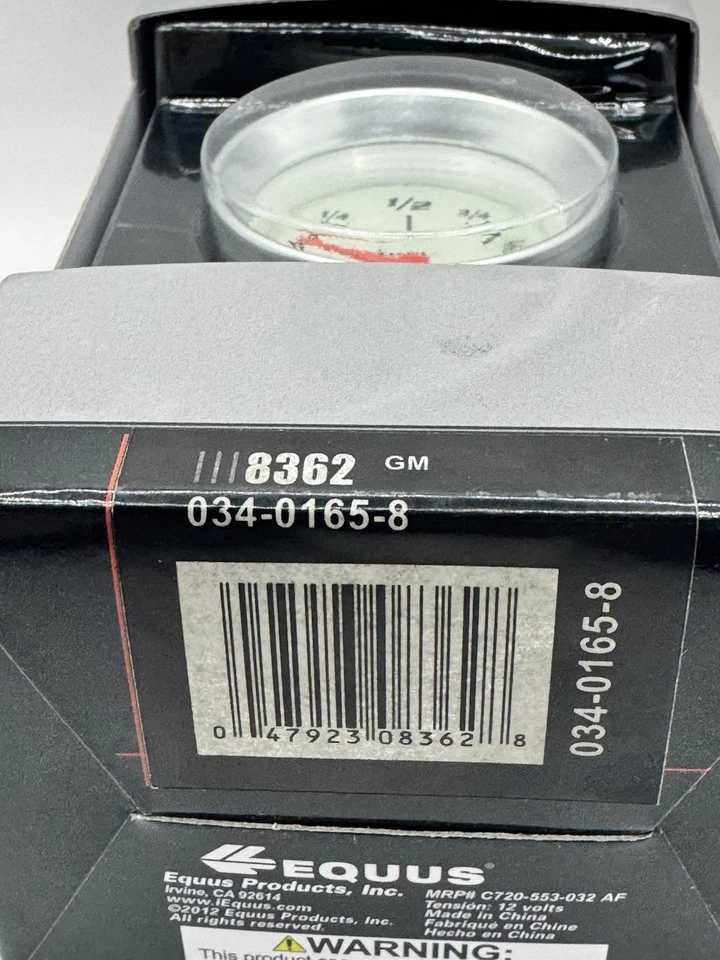 Indicador de nivel de combustible eléctrico Equus E8362 serie 8000 de 2 pulgadas, 0-90 NUEVO Foto 2 de 4