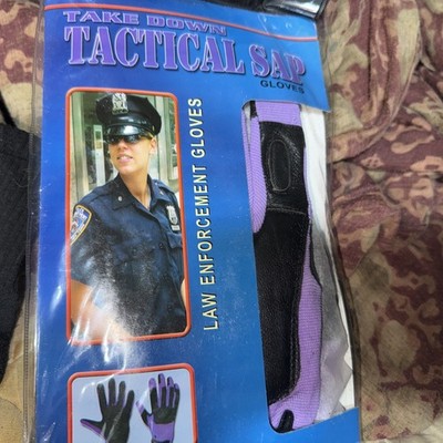 SELF DEFENCE WEIGHTED SAP GLOVES LRGE  WITH STEEL SHOT INSIDE - Size Large