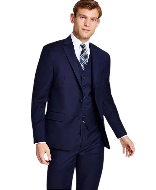 Michael Kors Mens Classic fit Suit Jacket Blazer 42 S Navy Blue Solid
