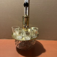 VTG*Park Sherman*Shot Serving Pump*Decanter*Shot Tray*Mixed Shot Glasses