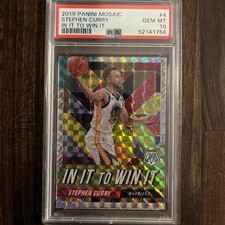 2019 Panini Mosaic in It to Win It Stephen Curry #4…Beautiful Card GEM MT 10