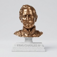 King Charles III Bust – Royal Portrait Collectible Sculpture