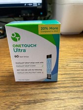One Touch Ultra Glucose Blood Test Strips 60ct  60 strips Exp: 1/31/2027