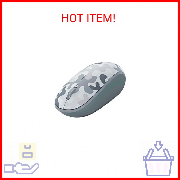 Microsoft Bluetooth Mouse Arctic Camo - Compact Ambidextrous Ergonomic Design  