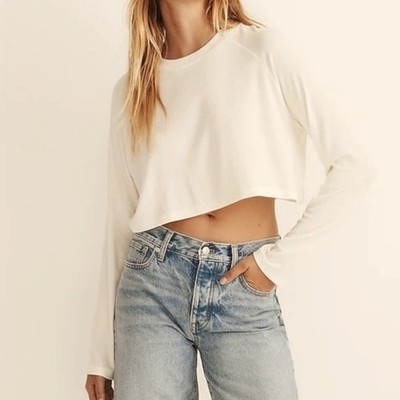 Madewell Raglan Supercropped Tee in Lighthouse size XXSmall NWT NJ125