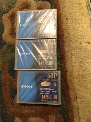 NEW LOT 3 SONY DDS (DIGITAL DATA STORAGE) 60P 1.3GB 60M 196FT SEALED