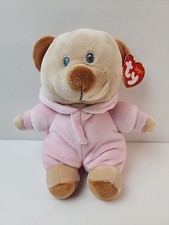 Baby Ty Pink PJ Bear Lovey Soft Teddy Bear Plush Stuffed Animal 6 Tag READ