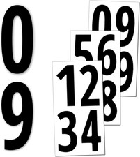 40 Pieces, 6" - Number Stickers, Waterproof Vinyl Stick on Numbers - Black