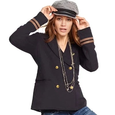 Ralph Lauren Denim & Supply Women Terry Double Breasted Military Blazer Jacket L - Image 1 of 4