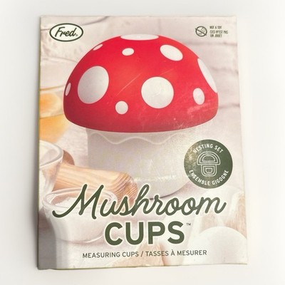 Genuine Fred Tazze Misurine A Forma Di Funghi | Set Di 6 Pezzi Per Cucina | Colorate E Impilabili Per Risparmiare Spazio