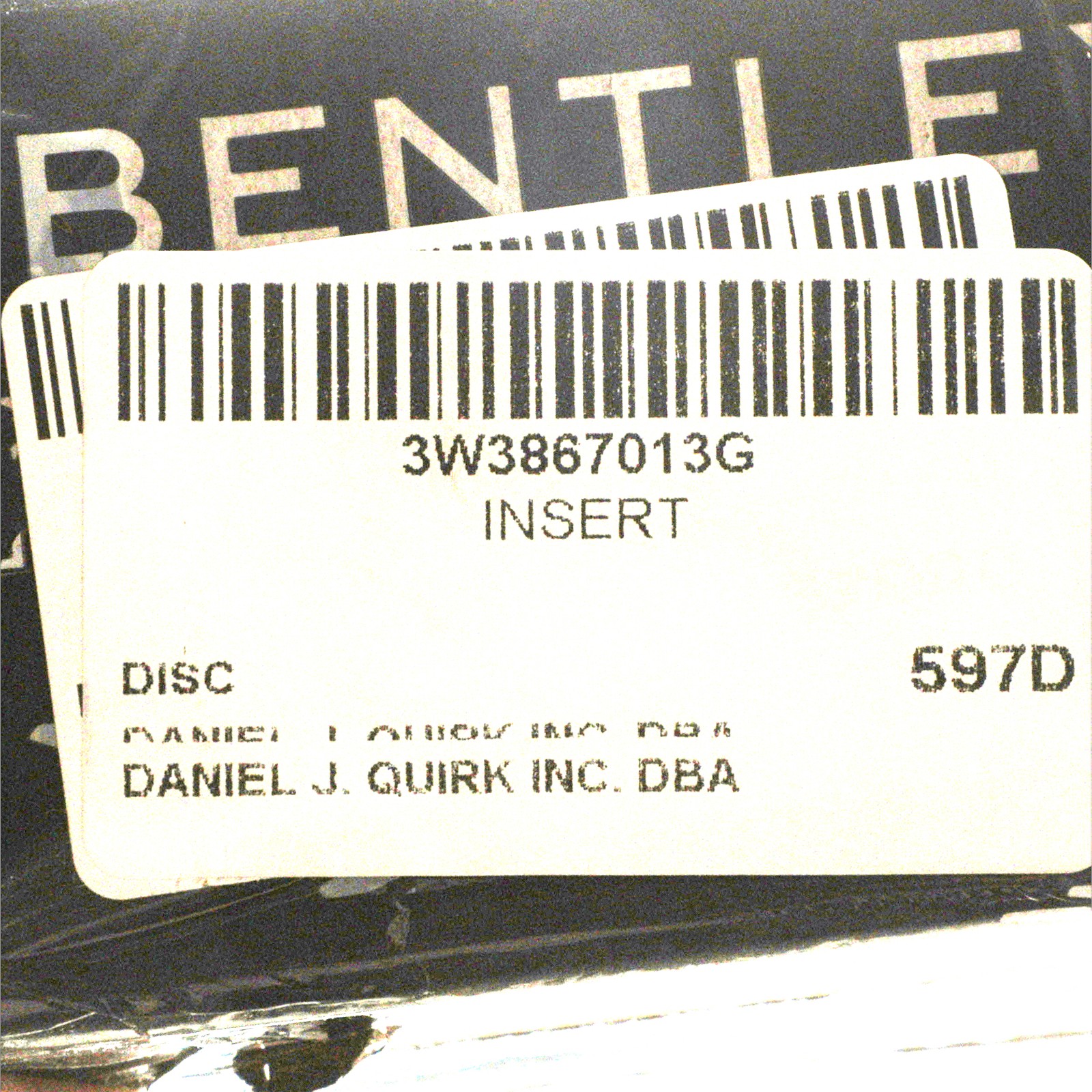 Bentley Continental 2011-2018 Door panel insert P/N 3W3867013G