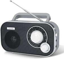 Durable Portable Radio - AC Plug Battery Powered for Home Outdoor Adventures