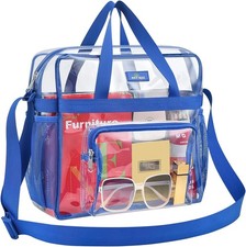 MAY TREE Clear Bag for Stadium Events 12 6 12 Tote Lunch with Blue