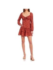 CITY STUDIO Womens Pink Lined Elastic Cuffs Tie Short Dress 13