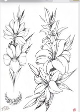 Temporary Tattoos Henna Huge Florals