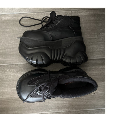 Demonia Black Platform Ankle Boots Men's Size 6 Lace Up Round Toe Gothic Punk