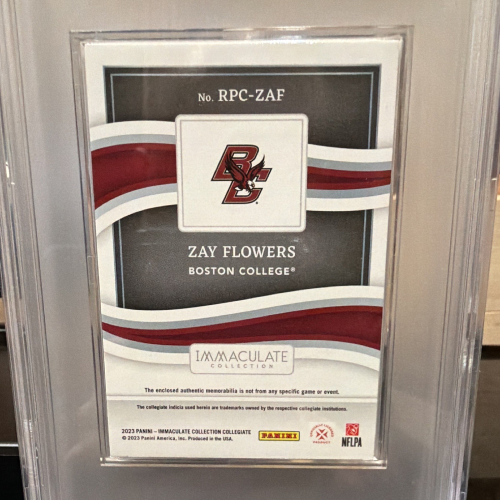 2023 Panini Immaculate Rookie Caps Patch Zay Flowers #RPC-ZAF 42/42 PSA 7 view 5