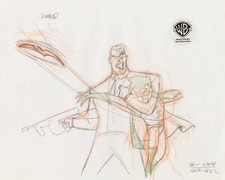 New Batman Adventures-Original Prod Drawing-Two Face/Robin-Sins of the Father