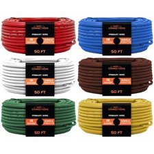 18 Gauge Car Audio Primary Wire 50ft  6 Rolls   Remote, Power/Ground Electrical