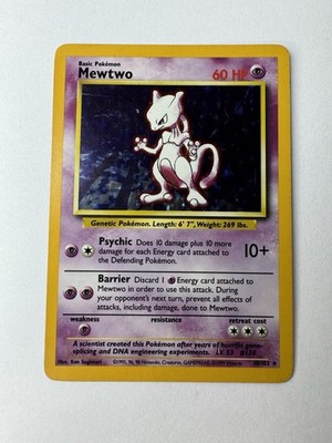Pokémon TCG Mewtwo Base Set 10/102 Holo 1999 WOTC Unlimited Rare