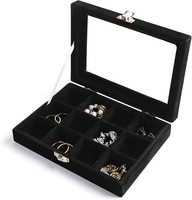 Frebeauty Kleiner Ohrring Organizer Mit 12 FäChern, Samt SchmuckkäStchen