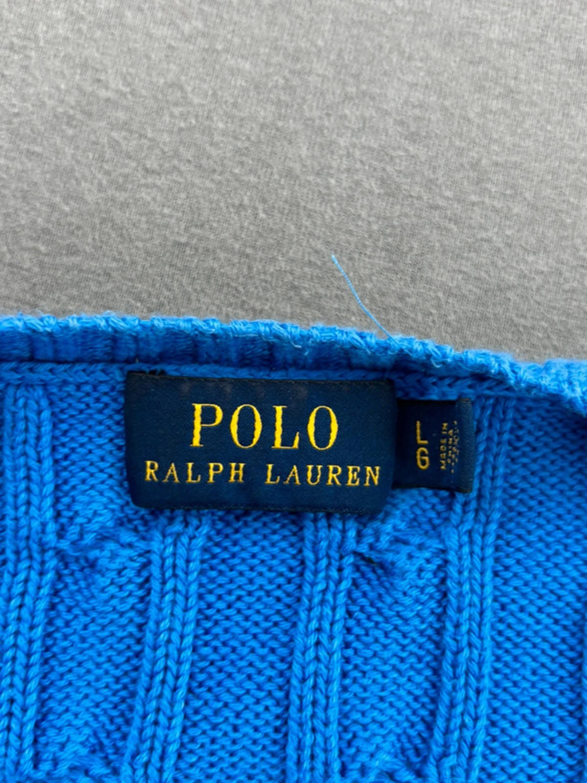 Women’s Blue Ralph Lauren Cable Knit V Neck Jumper Size Large image 3