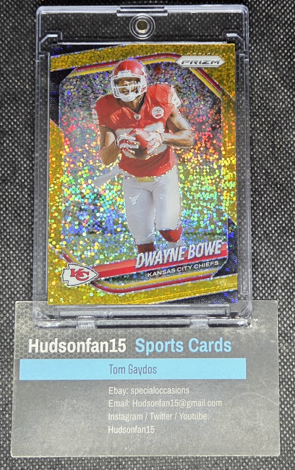 Dwayne Bowe 2025 Panini Prizm #46 Gold Sparkle 10/24 Kansas City Chiefs