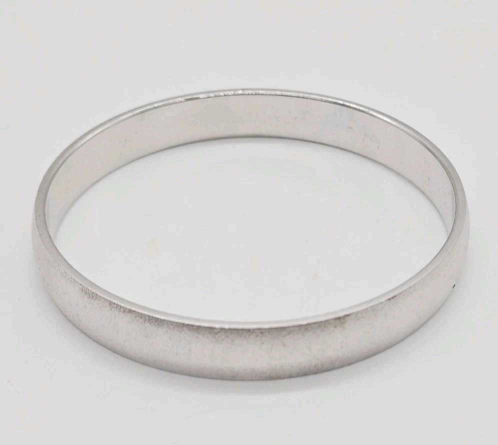 Monet Bangle Bracelet Silver tone Stackable textu… - image 9