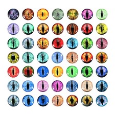 12mm Dragon Eyes, 100 Pcs Round Glass Eyes Animals Crochet Eyes, Mixed Colors