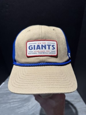 New York Giants Football  47 Rope Blue Tan Hat Adjustable RARE SAMPLE NEW
