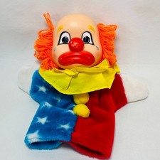 Vintage Dakin 1985 Happy Sad Clown Puppet 80s Cheery Teary Plush