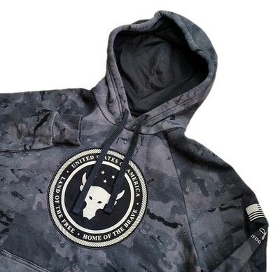 Under Armour Project Rock Veterans Day Freedom Hoodie Mens Medium Gray Camo
