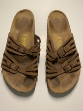 Birkenstock Granada Size 40 Womens 9 Distressed Gray Sandals buckles good cork