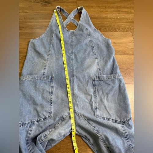 Free People We The Free tuta high roller harem denim salopette taglia large - Foto 14 di 15
