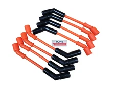 Ton's 10mm Ceramic LS Orange Spark Plug Wire Set 45 Chevy Corvette Camaro GMC Bk