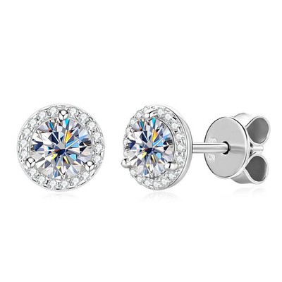 Ohrstecker 1,0 kt Rundschliff Laborgefertigt Diamant Testpass VVS1/D/Top