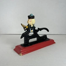 Vintage Cast Iron Nut Cracker Wood Base Christmas Nutcracker Soldier Revolution