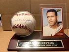 Orlando Cepeda Autographed Baseball and Card Display Set PSA/DNA COA #E03877