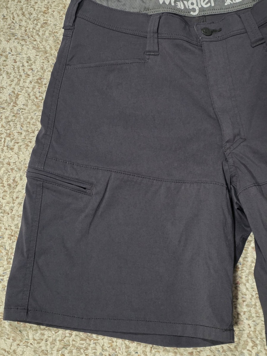 Mens Wrangler Shorts Outdoor Series Gray 34 Moisture-Wicking View 2