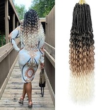 Deep Wave Goddess Pre Looped Locs Crochet Hair 3T27613 8PCS 24inch