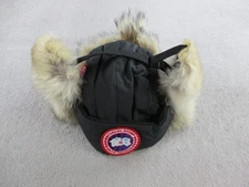 Canada Goose Fur Hat Adult L/XL Black Authentic Real Coyote Down Trapper Aviator